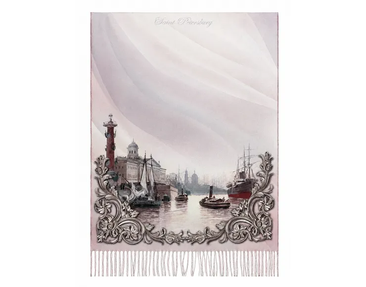 Палантин «Ростральная колонна и корабли»